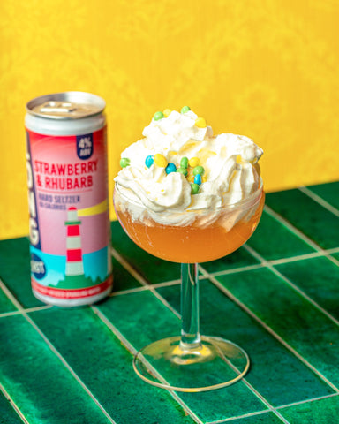Strawberry seltzer cocktail