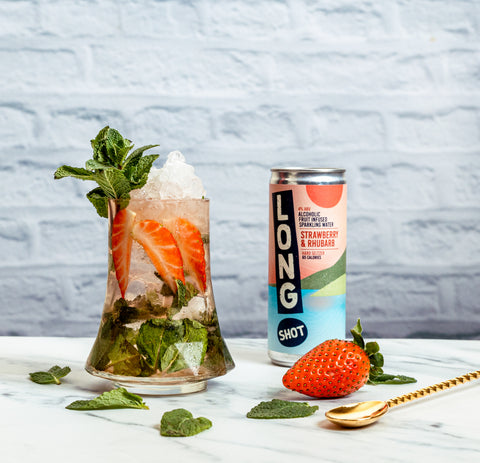 Strawberry Rhubarb Mojito Hard Seltzer Cocktail